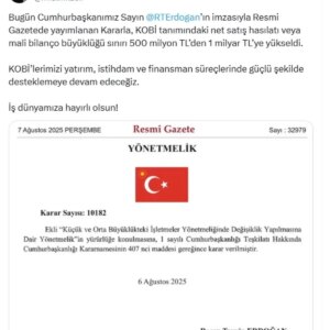 kobi tanimi degisti net satis hasilati veya mali bilanco siniri yukseltildi YOUid7IT